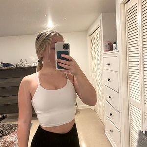 White Cropped Workout Tank